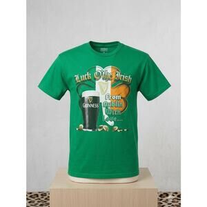 Vintage St Patrick's Day Guinness T-Shirt Men's L Dublin Ireland Pub Crawl Y2K